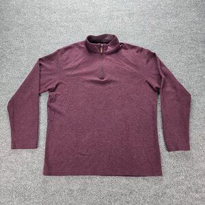 Mizzen + Main Sweatshirt Mens XL Red Maroon 1/4 Zip Pullover Outdoors‎ Golf